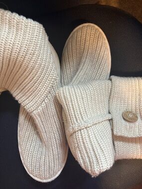 UGG Knit Fold-Over Boot in Cream